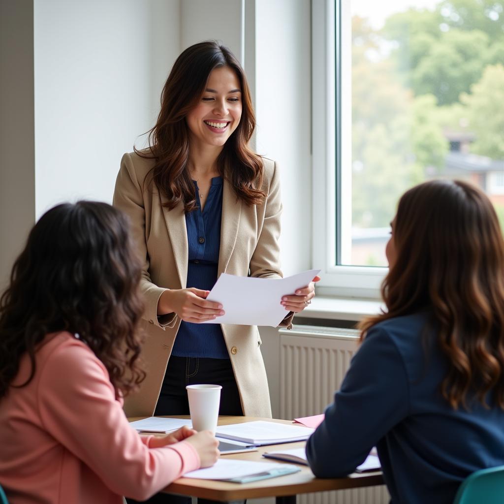 Teacher Guiding Students in English