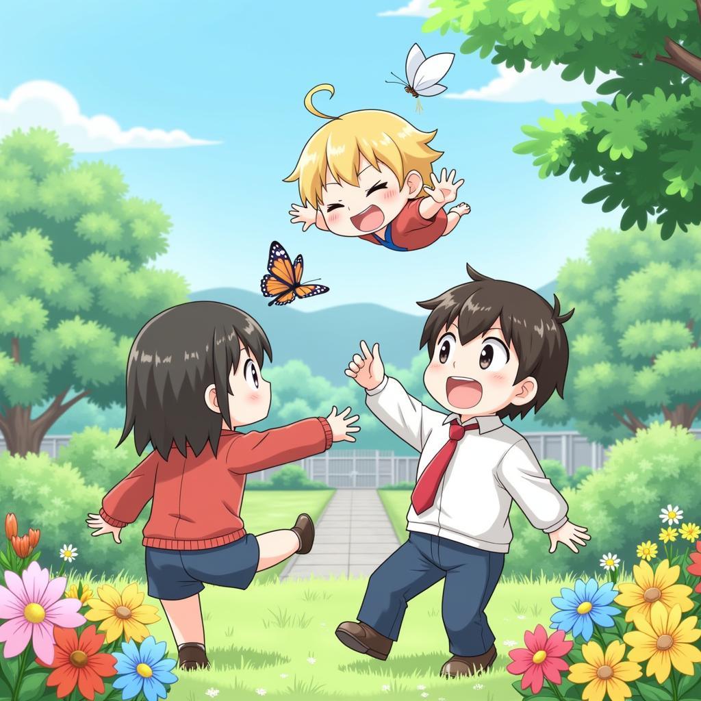 Hanako-kun chơi đùa với Minamoto Kou