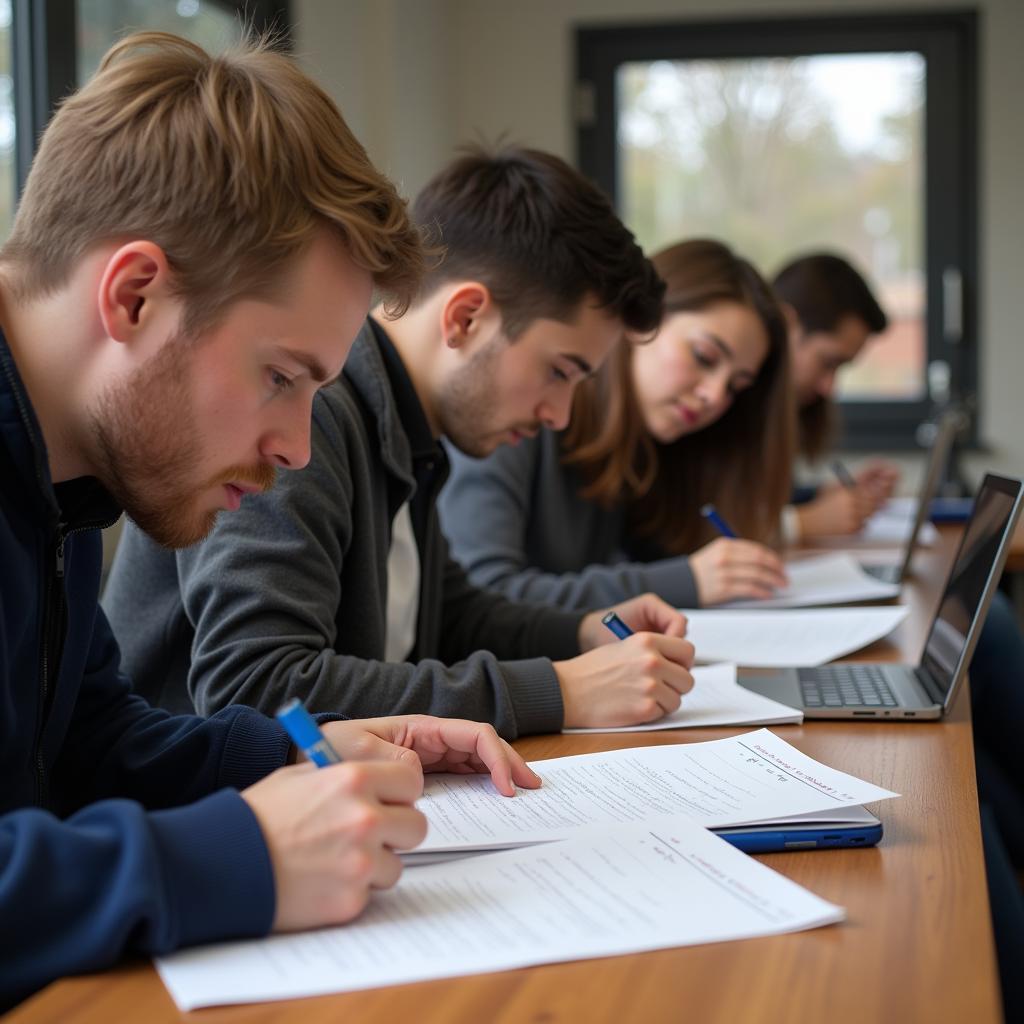 Students Taking a Cambridge English Exam