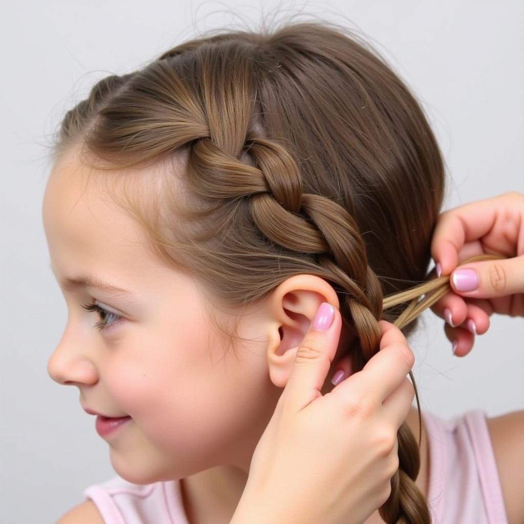 Tết tóc đuôi sam cổ điển cho tóc ngắn