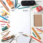 Vocabulary related to school supplies