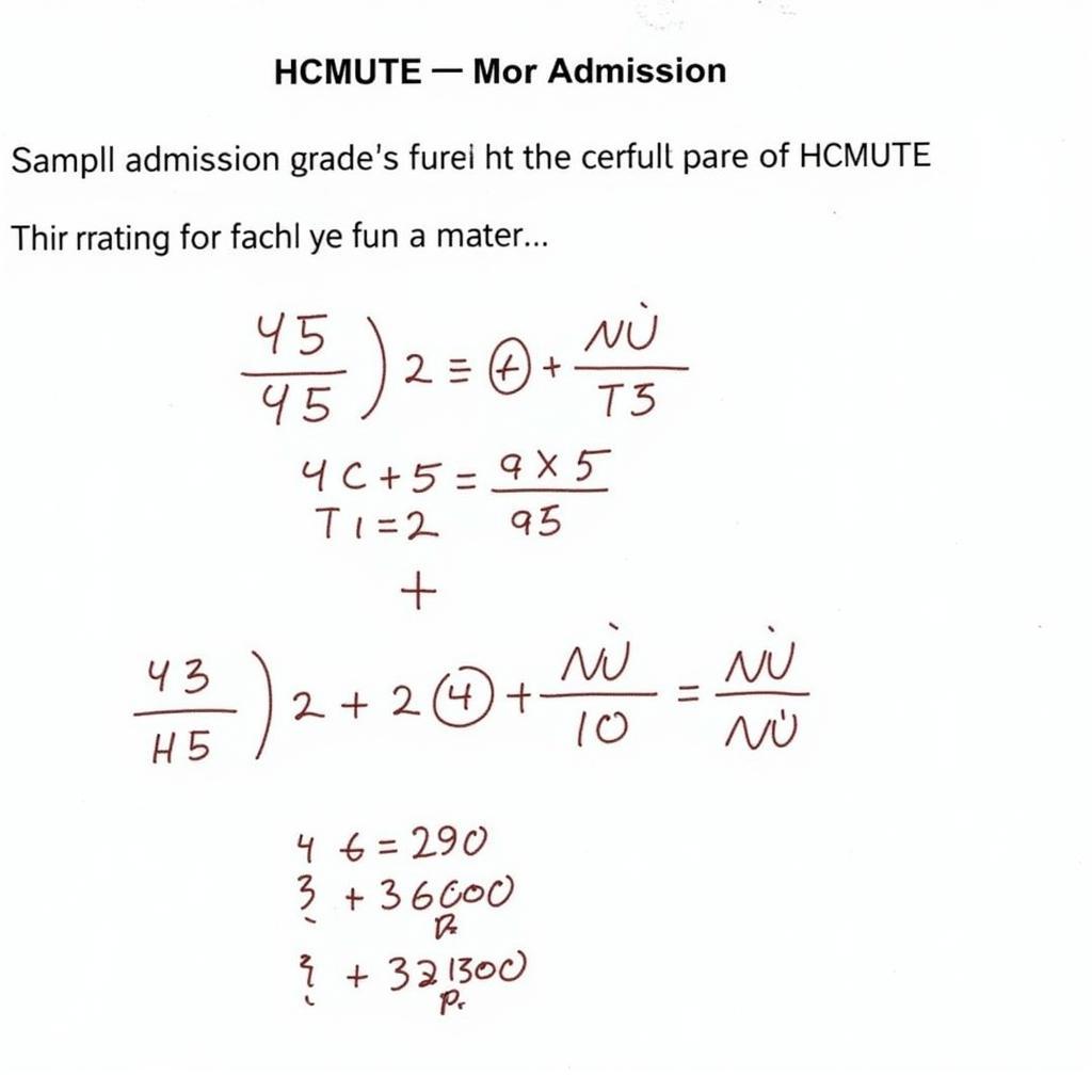 Ví dụ tính điểm học bạ HCMUTE